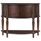 Brown Half Moon Console Table