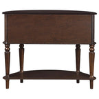 Brown Half Moon Console Table