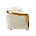 84 Luxury Chesterfield Velvet Sofa with Gold Trim