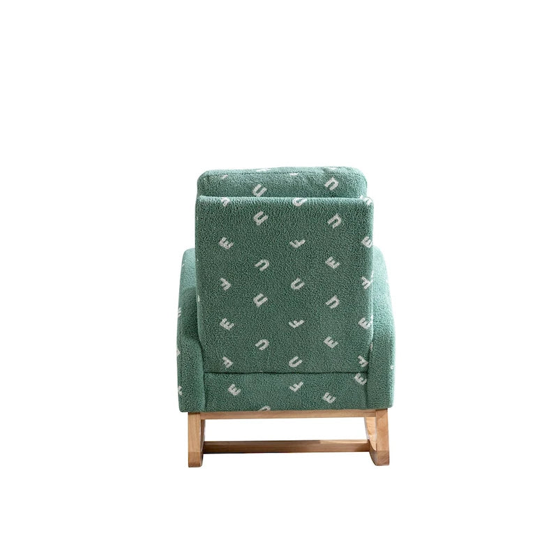 26.8 Upholstered High Back Rocking Chair with Side Pocket