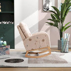 26.8 Upholstered High Back Rocking Chair with Side Pocket