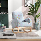 26.8 Upholstered High Back Rocking Chair with Side Pocket
