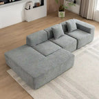 116.5 Sectional Sofa Full-compressed Sofa Couch Free-combined Sofa for Living Room, Grey