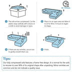 116.5 Sectional Sofa Full-compressed Sofa Couch Free-combined Sofa for Living Room, Grey