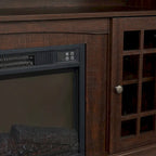 Espresso 58.25 Fireplace TV Stand with Open & Closed Storage for 65 TVs