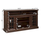 Espresso 58.25 Fireplace TV Stand with Open & Closed Storage for 65 TVs
