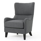 Charcoal 27 High Back Accent Chair with Wing Back and Birch Legs