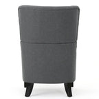 Charcoal 27 High Back Accent Chair with Wing Back and Birch Legs