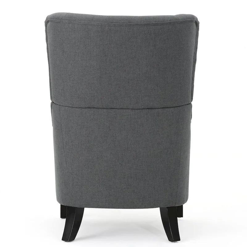 Charcoal 27 High Back Accent Chair with Wing Back and Birch Legs