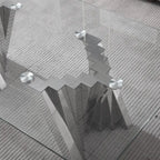 Tempered Glass Top Coffee Table with Gold Mirror Finish Stainless Steel Base