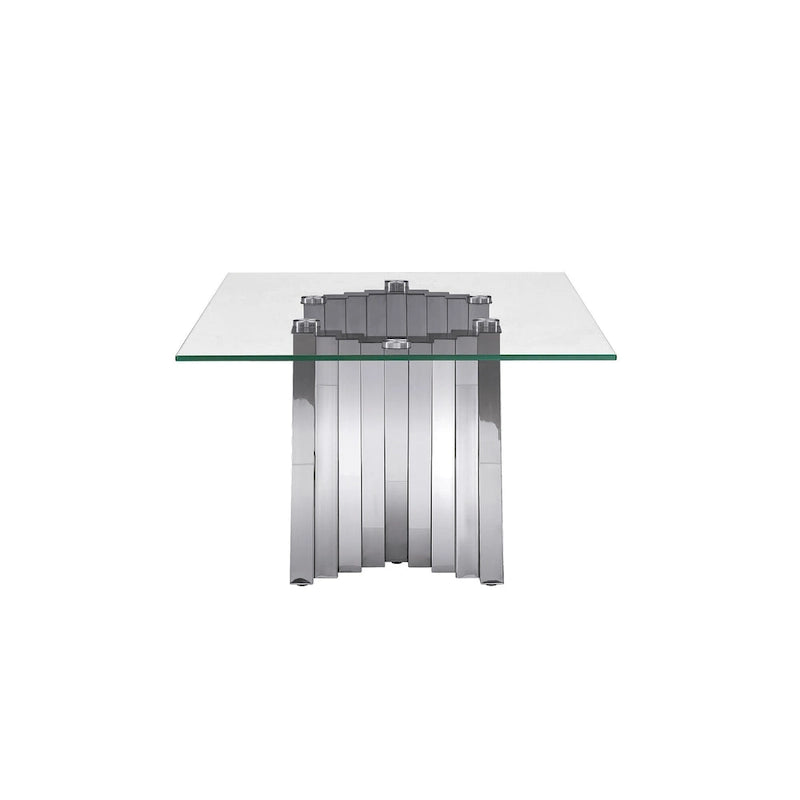Tempered Glass Top Coffee Table with Gold Mirror Finish Stainless Steel Base