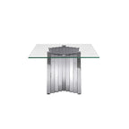 Tempered Glass Top Coffee Table with Gold Mirror Finish Stainless Steel Base