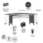 Bush Furniture Somerset 72W L Shaped Desk with Storage Hutch