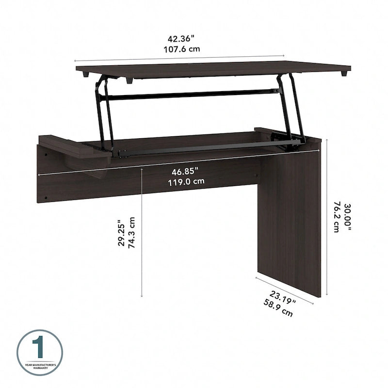 Cabot 3 Position Sit to Stand Desk Return by Bush Furniture