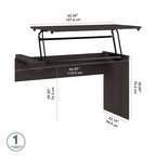 Cabot 3 Position Sit to Stand Desk Return by Bush Furniture