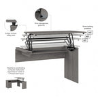 Cabot 3 Position Sit to Stand Desk Return by Bush Furniture