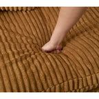 127 Large Corduroy Upholstered L-Shape Modular Sectional Sofa with 10 Pillows, High-Resilience Foam, No Assembly Required