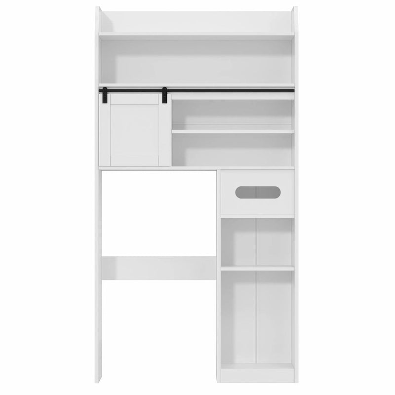 Javlergo Over The Toilet Storage Cabinet with Metal Frame and Storage Shelves, Bathroom Organizer with Adjustable Shelves