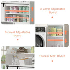 Javlergo Over The Toilet Storage Cabinet with Metal Frame and Storage Shelves, Bathroom Organizer with Adjustable Shelves
