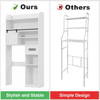 Javlergo Over The Toilet Storage Cabinet with Metal Frame and Storage Shelves, Bathroom Organizer with Adjustable Shelves