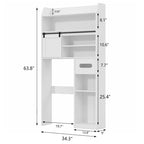 Javlergo Over The Toilet Storage Cabinet with Metal Frame and Storage Shelves, Bathroom Organizer with Adjustable Shelves