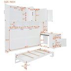 Twin Size Murphy Bed Wall Bed with Closet , Drawers & Desk