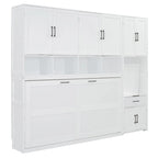 Twin Size Murphy Bed Wall Bed with Closet , Drawers & Desk