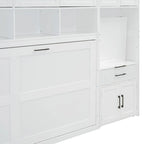 Twin Size Murphy Bed Wall Bed with Closet , Drawers & Desk