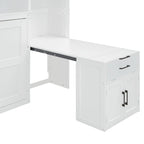 Twin Size Murphy Bed Wall Bed with Closet , Drawers & Desk