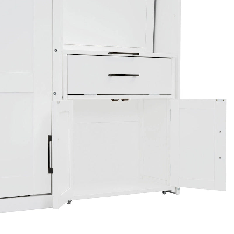 Twin Size Murphy Bed Wall Bed with Closet , Drawers & Desk