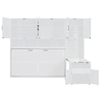 Twin Size Murphy Bed Wall Bed with Closet , Drawers & Desk