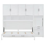Twin Size Murphy Bed Wall Bed with Closet , Drawers & Desk