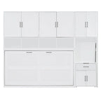Twin Size Murphy Bed Wall Bed with Closet , Drawers & Desk