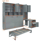 Twin Size Murphy Bed Wall Bed with Closet , Drawers & Desk