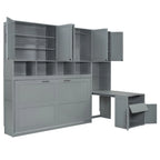 Twin Size Murphy Bed Wall Bed with Closet , Drawers & Desk