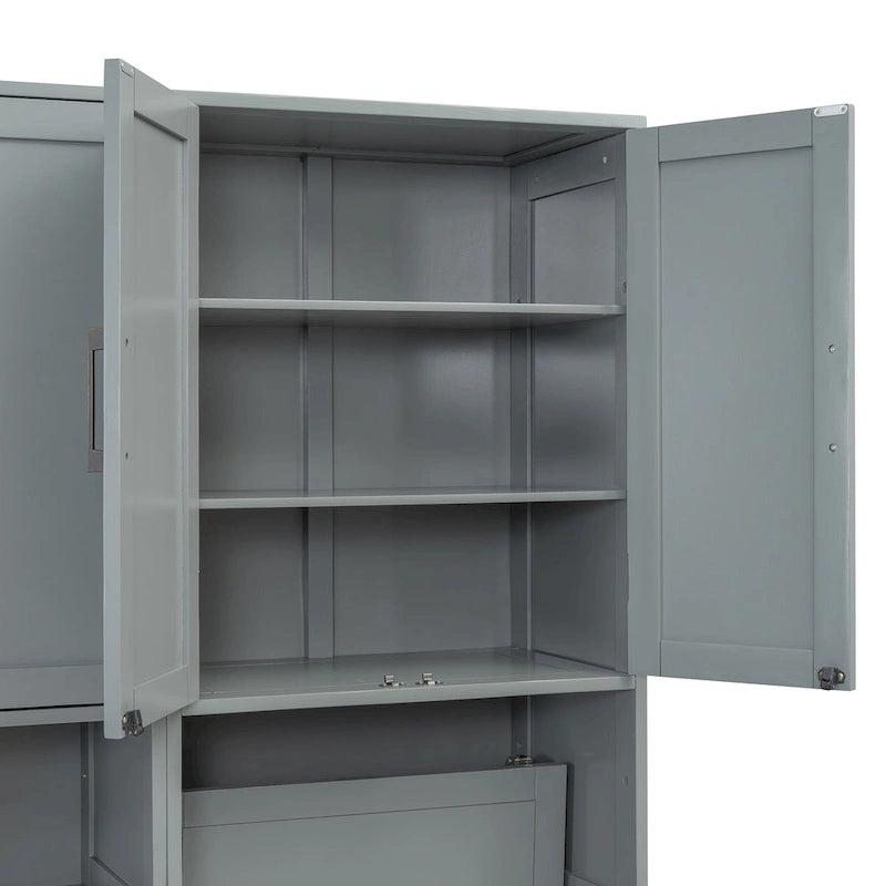 Twin Size Murphy Bed Wall Bed with Closet , Drawers & Desk