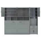 Twin Size Murphy Bed Wall Bed with Closet , Drawers & Desk