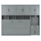 Twin Size Murphy Bed Wall Bed with Closet , Drawers & Desk