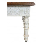 HomeRoots 48 Brown and Ivory Solid Wood Coffee Table - 48' X '18' X '30