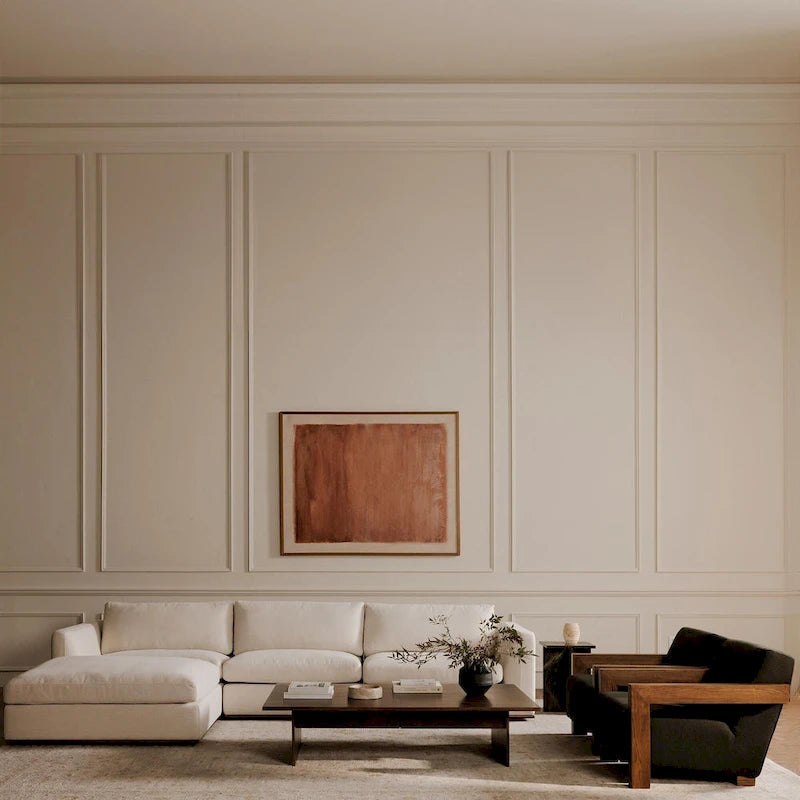NADAAL STUDIOS Rio Modular Sofa With Rubber Wood Base - 136.2W x41D x23.6H