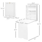 Modern Wall Mounted Foldable Desk with Adjustable Shelves and Ample Storage for Small Spaces and Home Offices