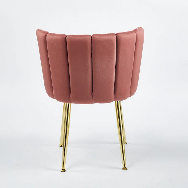 Velvet Dining Chairs with Gold Legs (Set of 2)