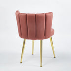 Velvet Dining Chairs with Gold Legs (Set of 2)