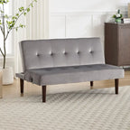 Mini Folding Futon Sofa Bed,45 Small Loveseat Couch with Adjustable Backrest & Charging Port, Modern Sleeper Recliner
