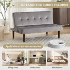 Mini Folding Futon Sofa Bed,45 Small Loveseat Couch with Adjustable Backrest & Charging Port, Modern Sleeper Recliner