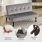 Mini Folding Futon Sofa Bed,45 Small Loveseat Couch with Adjustable Backrest & Charging Port, Modern Sleeper Recliner