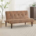 Mini Folding Futon Sofa Bed,45 Small Loveseat Couch with Adjustable Backrest & Charging Port, Modern Sleeper Recliner