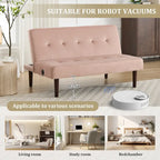 Mini Folding Futon Sofa Bed,45 Small Loveseat Couch with Adjustable Backrest & Charging Port, Modern Sleeper Recliner