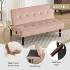Mini Folding Futon Sofa Bed,45 Small Loveseat Couch with Adjustable Backrest & Charging Port, Modern Sleeper Recliner