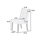 Modern Set of 2 Dining Chairs with Leather Tufted Backrest, Foam-Padded Seat, Solid Wood Legs for Dining Room Living Room
